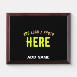 STYLISH MODERN CUSTOMIZABLE BLACK VERIFIED BRANDED AWARD PLAQUE