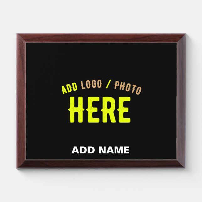 STYLISH MODERN CUSTOMIZABLE BLACK VERIFIED BRANDED AWARD PLAQUE (Horizontal)