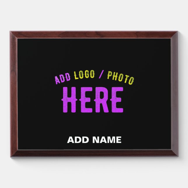 STYLISH MODERN CUSTOMIZABLE BLACK VERIFIED BRANDED AWARD PLAQUE (Horizontal)