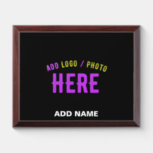 STYLISH MODERN CUSTOMIZABLE BLACK VERIFIED BRANDED AWARD PLAQUE
