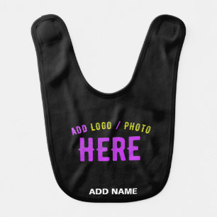 STYLISH MODERN CUSTOMIZABLE BLACK VERIFIED BRANDED BABY BIB