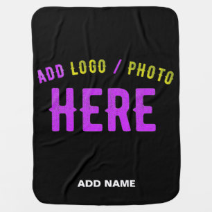 STYLISH MODERN CUSTOMIZABLE BLACK VERIFIED BRANDED BABY BLANKET