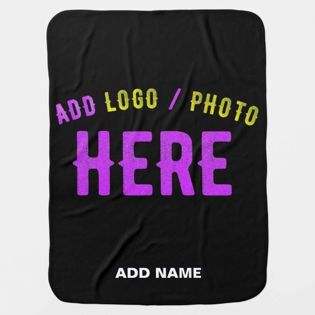STYLISH MODERN CUSTOMIZABLE BLACK VERIFIED BRANDED BABY BLANKET (Front)