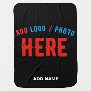 STYLISH MODERN CUSTOMIZABLE BLACK VERIFIED BRANDED BABY BLANKET