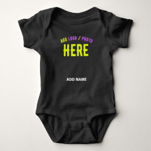 STYLISH MODERN CUSTOMIZABLE BLACK VERIFIED BRANDED BABY BODYSUIT