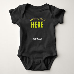STYLISH MODERN CUSTOMIZABLE BLACK VERIFIED BRANDED BABY BODYSUIT