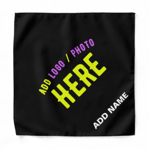 STYLISH MODERN CUSTOMIZABLE BLACK VERIFIED BRANDED BANDANA