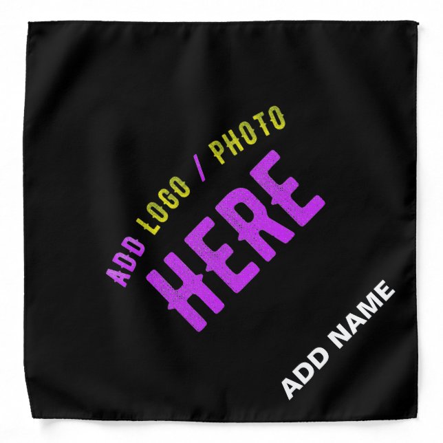 STYLISH MODERN CUSTOMIZABLE BLACK VERIFIED BRANDED BANDANA (Front)