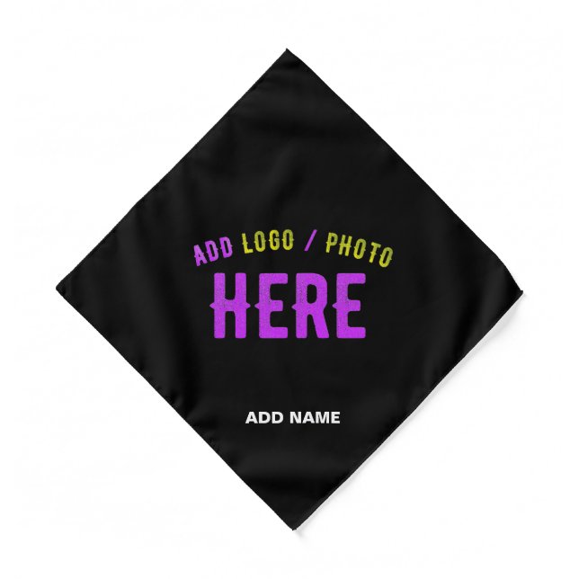 STYLISH MODERN CUSTOMIZABLE BLACK VERIFIED BRANDED BANDANA (Front)