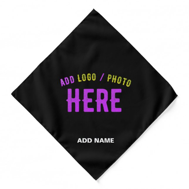 STYLISH MODERN CUSTOMIZABLE BLACK VERIFIED BRANDED BANDANA (Front)