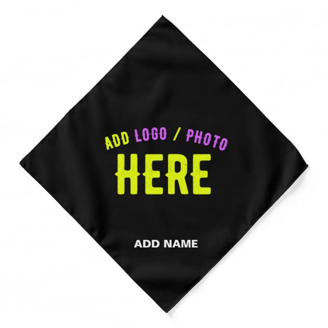 STYLISH MODERN CUSTOMIZABLE BLACK VERIFIED BRANDED BANDANA (Front)