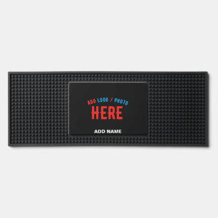 STYLISH MODERN CUSTOMIZABLE BLACK VERIFIED BRANDED BAR MAT 
