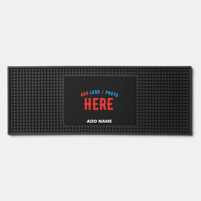 STYLISH MODERN CUSTOMIZABLE BLACK VERIFIED BRANDED BAR MAT  (Front)