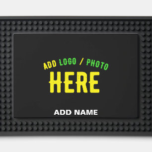 STYLISH MODERN CUSTOMIZABLE BLACK VERIFIED BRANDED BAR MAT