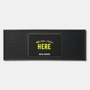 STYLISH MODERN CUSTOMIZABLE BLACK VERIFIED BRANDED BAR MAT
