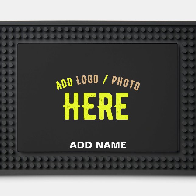 STYLISH MODERN CUSTOMIZABLE BLACK VERIFIED BRANDED BAR MAT  (Front (Close Up))