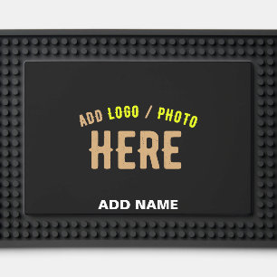 STYLISH MODERN CUSTOMIZABLE BLACK VERIFIED BRANDED BAR MAT 