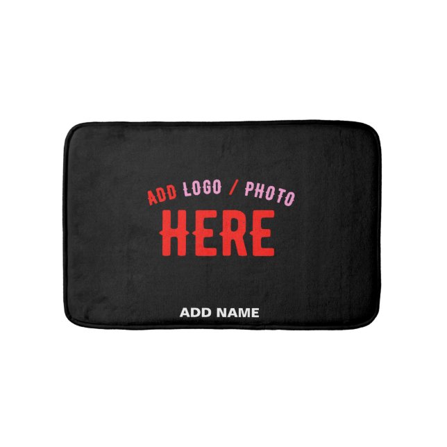 STYLISH MODERN CUSTOMIZABLE BLACK VERIFIED BRANDED BATH MAT (Front)