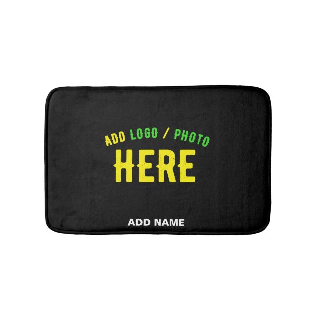 STYLISH MODERN CUSTOMIZABLE BLACK VERIFIED BRANDED BATH MAT (Front)