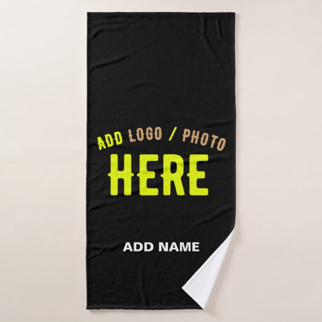STYLISH MODERN CUSTOMIZABLE BLACK VERIFIED BRANDED BATH TOWEL (Bath Towel)