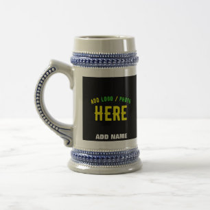 STYLISH MODERN CUSTOMIZABLE BLACK VERIFIED BRANDED BEER STEIN