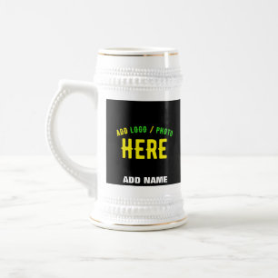 STYLISH MODERN CUSTOMIZABLE BLACK VERIFIED BRANDED BEER STEIN