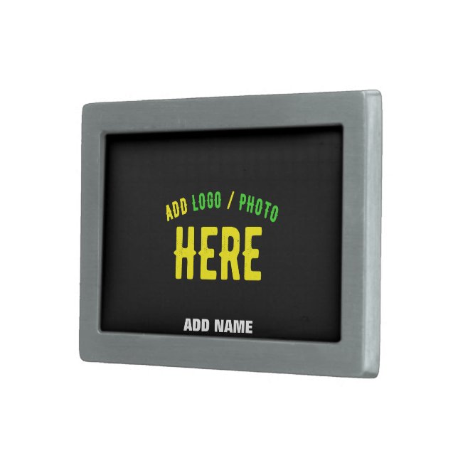 STYLISH MODERN CUSTOMIZABLE BLACK VERIFIED BRANDED BELT BUCKLE (Front Right)