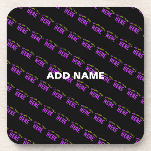 STYLISH MODERN CUSTOMIZABLE BLACK VERIFIED BRANDED BEVERAGE COASTER