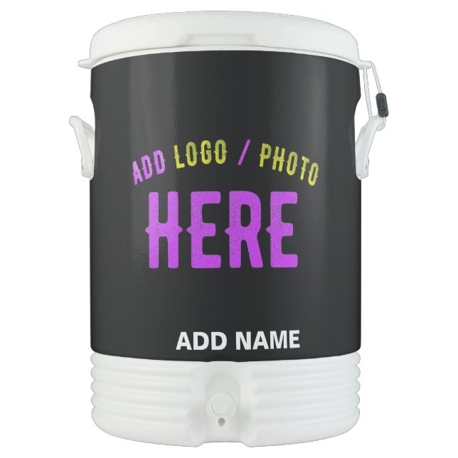 STYLISH MODERN CUSTOMIZABLE BLACK VERIFIED BRANDED BEVERAGE COOLER (Front)