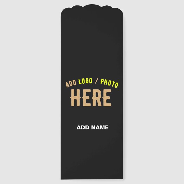 STYLISH MODERN CUSTOMIZABLE BLACK VERIFIED BRANDED BOOKMARKS (Front)