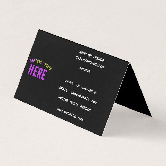 STYLISH MODERN CUSTOMIZABLE BLACK VERIFIED BRANDED BUSINESS CARD (Front)