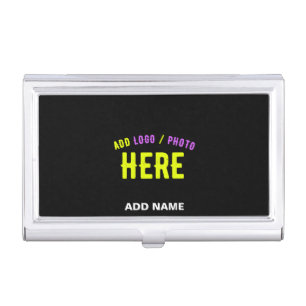 STYLISH MODERN CUSTOMIZABLE BLACK VERIFIED BRANDED BUSINESS CARD CASE