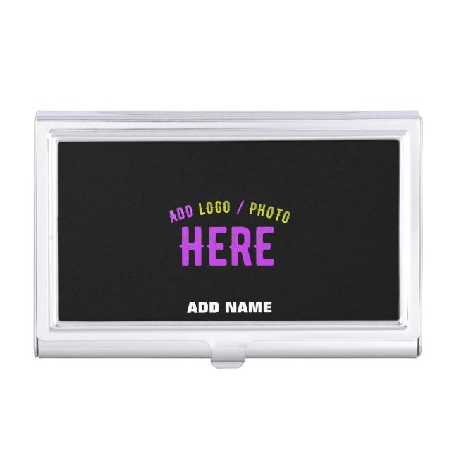 STYLISH MODERN CUSTOMIZABLE BLACK VERIFIED BRANDED BUSINESS CARD CASE (Front)