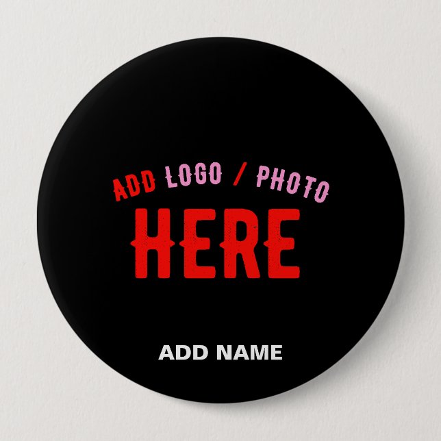STYLISH MODERN CUSTOMIZABLE BLACK VERIFIED BRANDED BUTTON (Front)