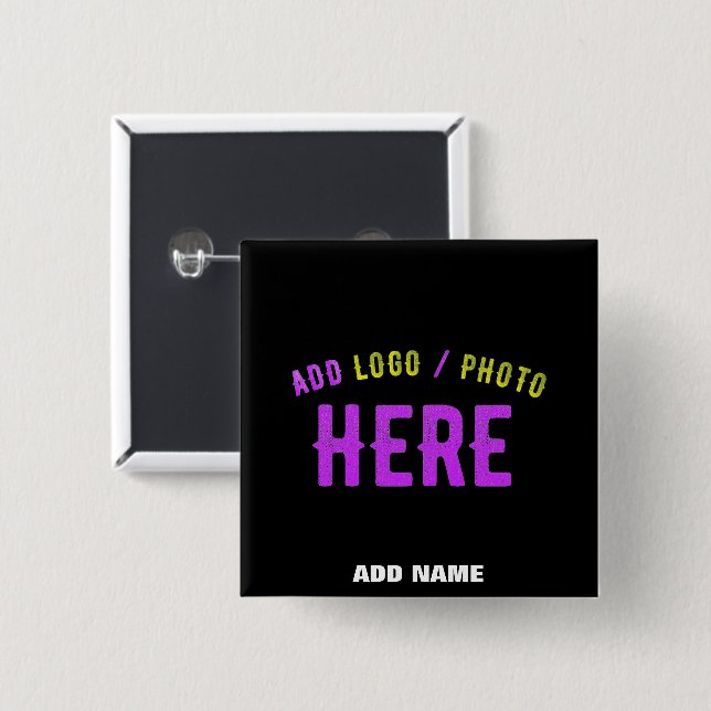 STYLISH MODERN CUSTOMIZABLE BLACK VERIFIED BRANDED BUTTON (Front & Back)