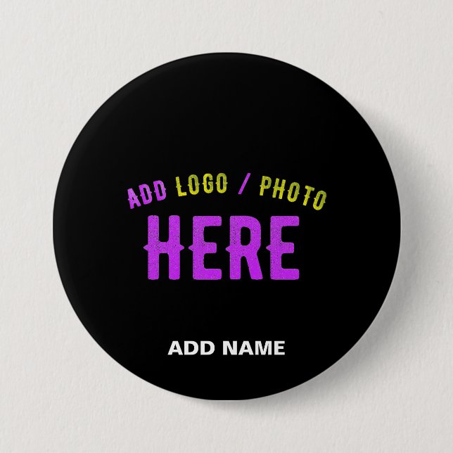 STYLISH MODERN CUSTOMIZABLE BLACK VERIFIED BRANDED BUTTON (Front)