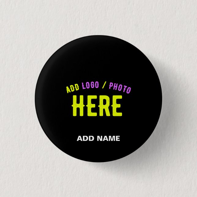 STYLISH MODERN CUSTOMIZABLE BLACK VERIFIED BRANDED BUTTON (Front)