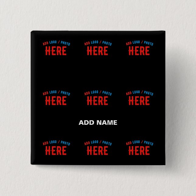 STYLISH MODERN CUSTOMIZABLE BLACK VERIFIED BRANDED BUTTON (Front)