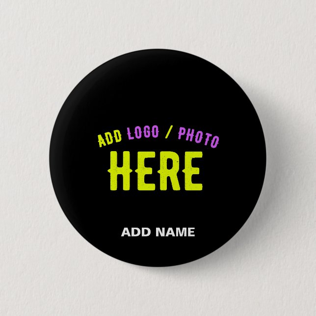 STYLISH MODERN CUSTOMIZABLE BLACK VERIFIED BRANDED BUTTON (Front)