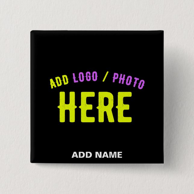 STYLISH MODERN CUSTOMIZABLE BLACK VERIFIED BRANDED BUTTON (Front)