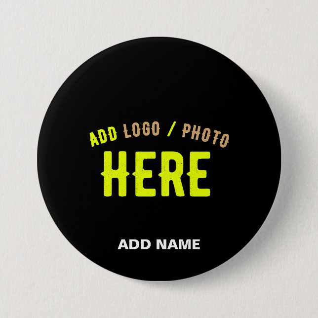 STYLISH MODERN CUSTOMIZABLE BLACK VERIFIED BRANDED BUTTON (Front)
