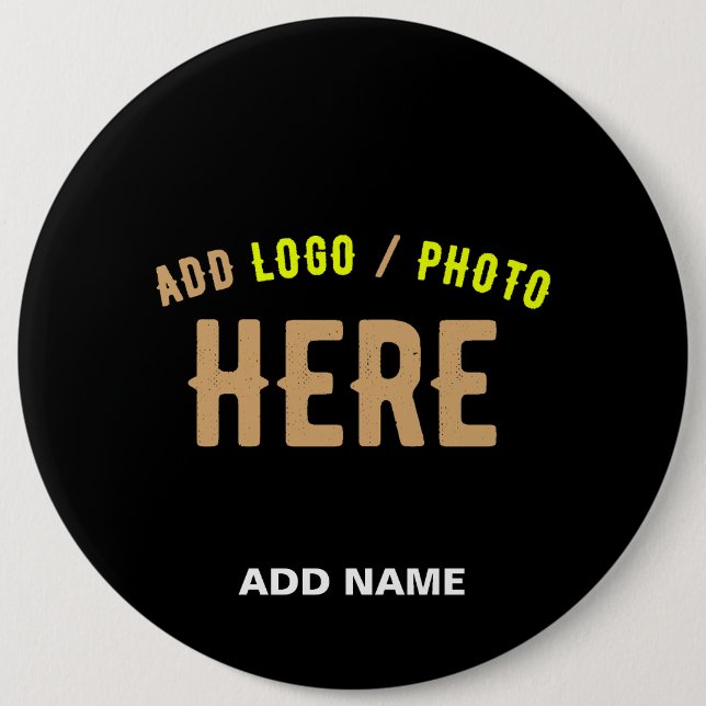 STYLISH MODERN CUSTOMIZABLE BLACK VERIFIED BRANDED BUTTON (Front)