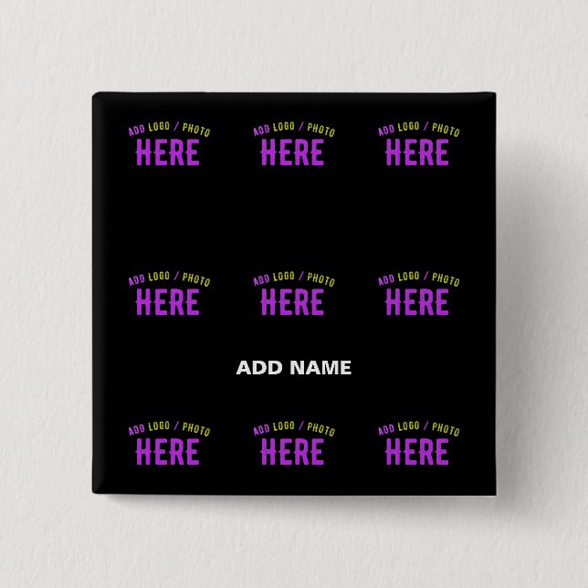 STYLISH MODERN CUSTOMIZABLE BLACK VERIFIED BRANDED BUTTON (Front)