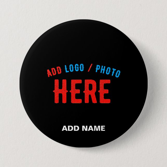 STYLISH MODERN CUSTOMIZABLE BLACK VERIFIED BRANDED BUTTON (Front)