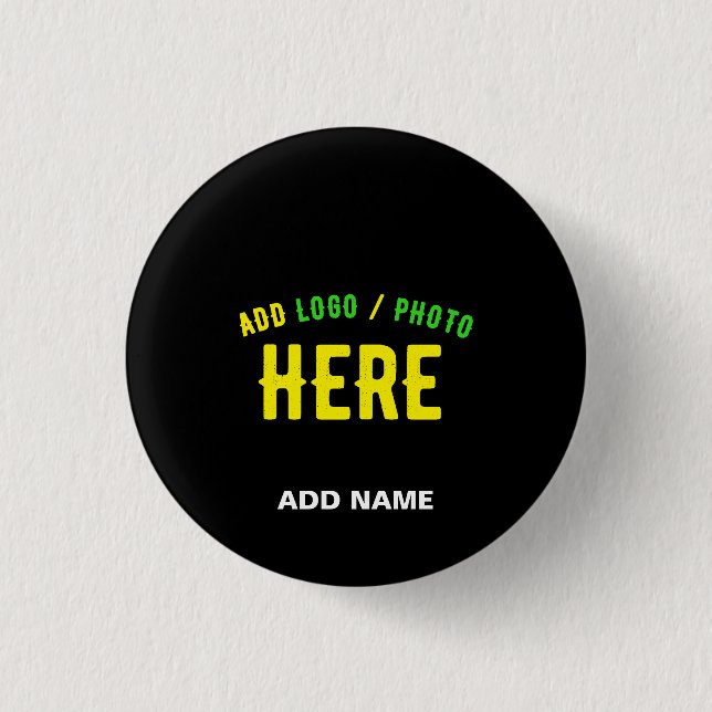 STYLISH MODERN CUSTOMIZABLE BLACK VERIFIED BRANDED BUTTON (Front)