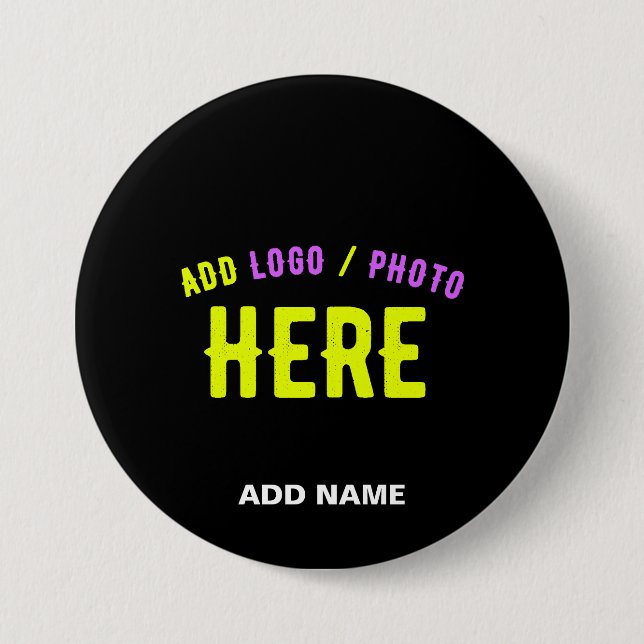 STYLISH MODERN CUSTOMIZABLE BLACK VERIFIED BRANDED BUTTON (Front)