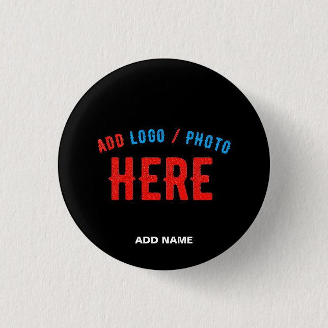 STYLISH MODERN CUSTOMIZABLE BLACK VERIFIED BRANDED BUTTON (Front)