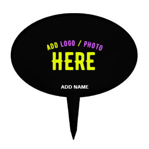 STYLISH MODERN CUSTOMIZABLE BLACK VERIFIED BRANDED CAKE TOPPER