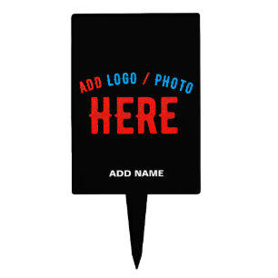 STYLISH MODERN CUSTOMIZABLE BLACK VERIFIED BRANDED CAKE TOPPER