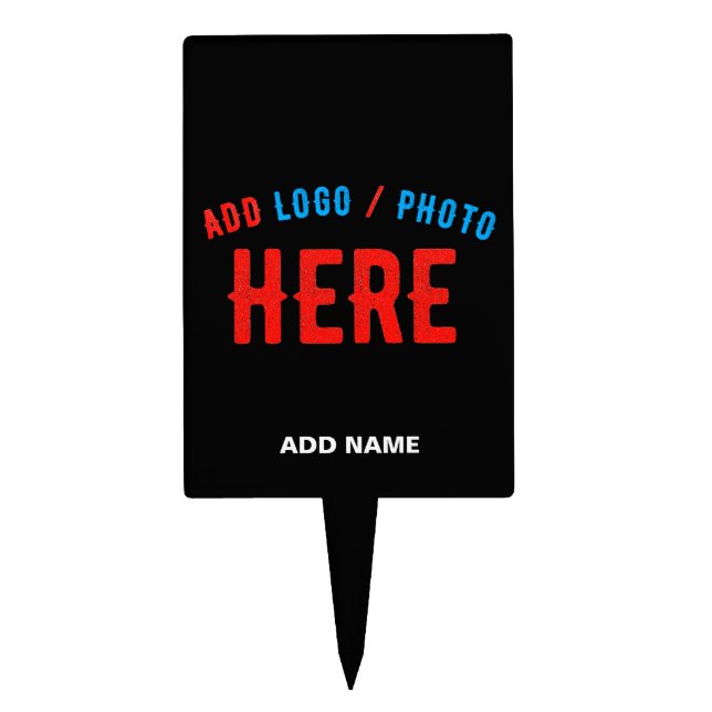 STYLISH MODERN CUSTOMIZABLE BLACK VERIFIED BRANDED CAKE TOPPER (Front)